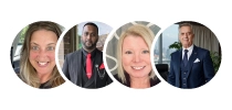 Group of diverse professional business owners providing positive customer feedback and video testimonials for GridRankers local SEO services.